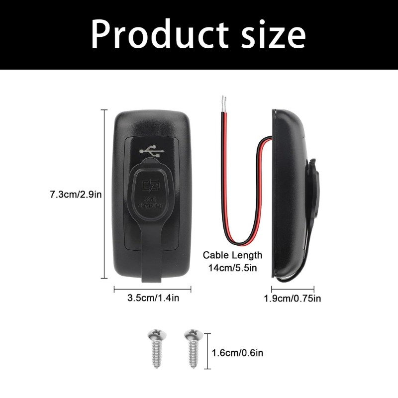 12V 24V Vehicle Chargers 3 Port RVs USB Outlet Panel QC3 0 USB And PD3 0 Type C