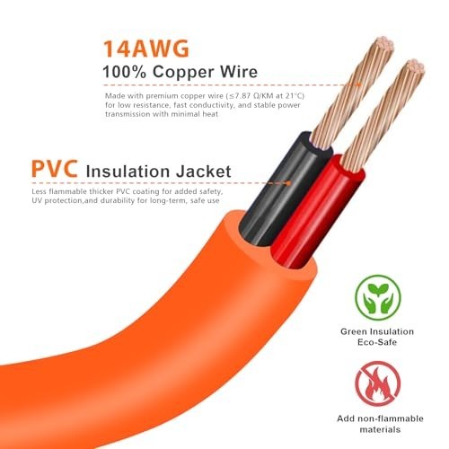 MC4 Solar Cable 14AWG 6.6FT with DC 8mm Adapter for Portable Power Stations & So