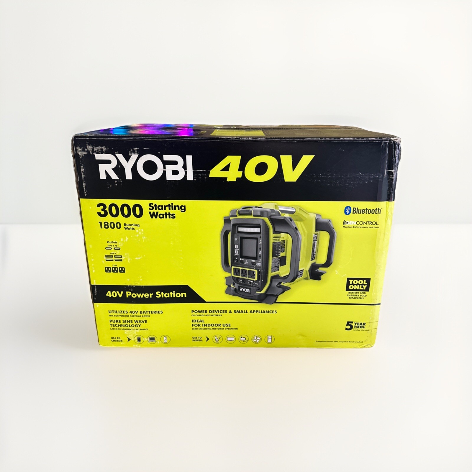 40V1800-Watt Portable Battery Power Station Generator and4-Port Charger (Tool)