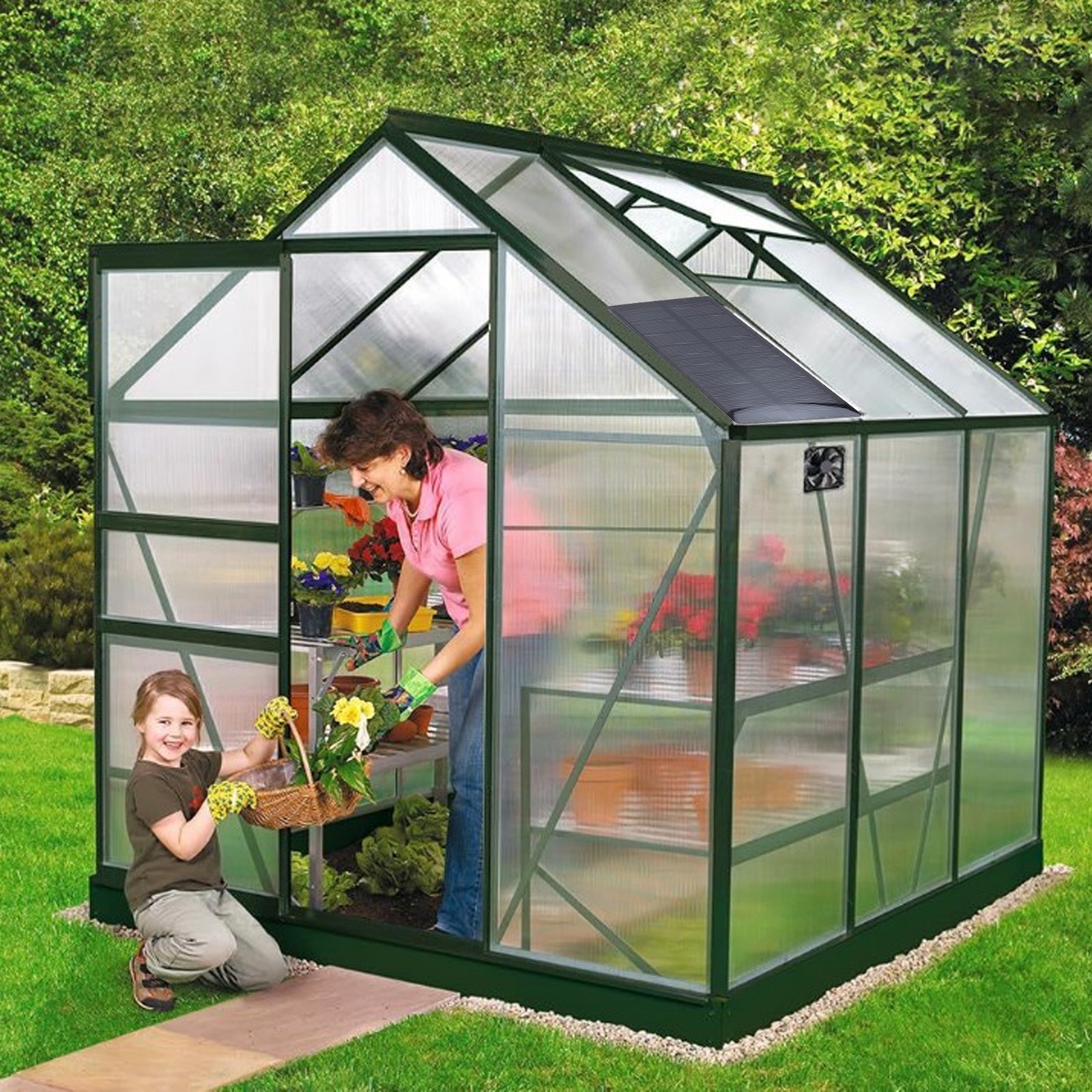 0.8W 4V Solar Panel Fan Kit Efficient Cooling For Greenhouses Easy To Use