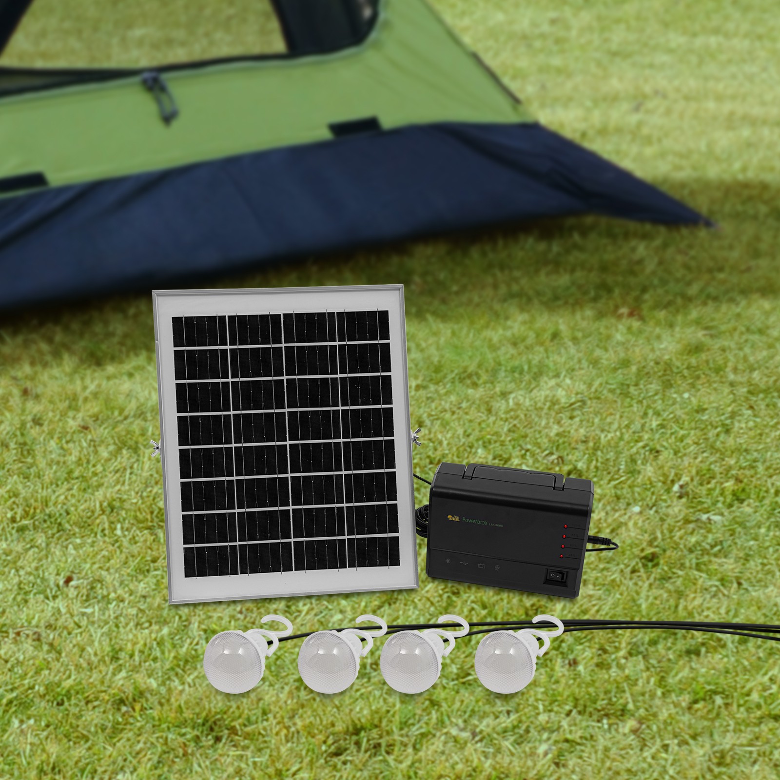Portable Station Solar Panel Power Inverter Electric Generator Set +4 LED Light