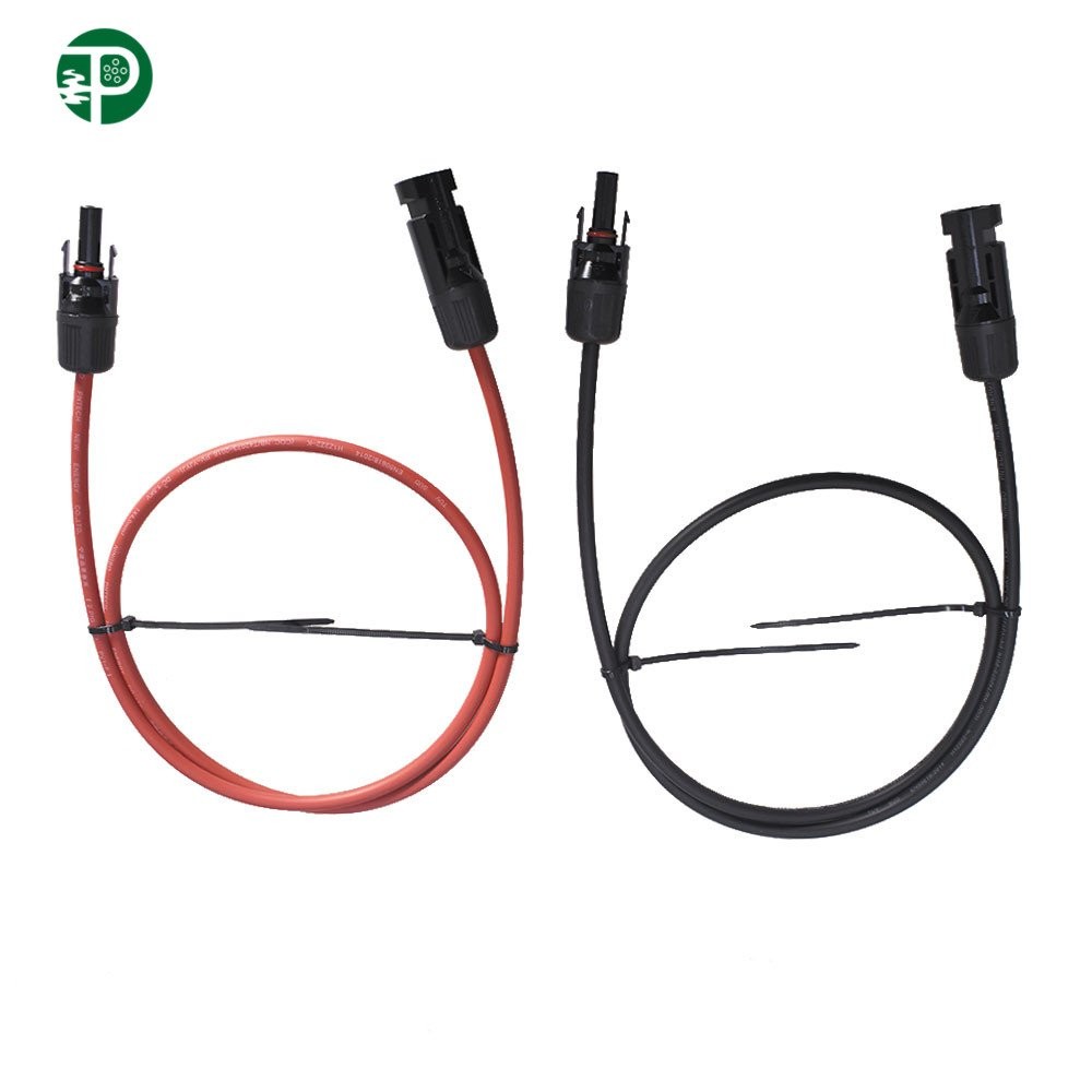 Black and Red Solar Panel Extension Cable Wire Connector 12/10 AWG 1 pair