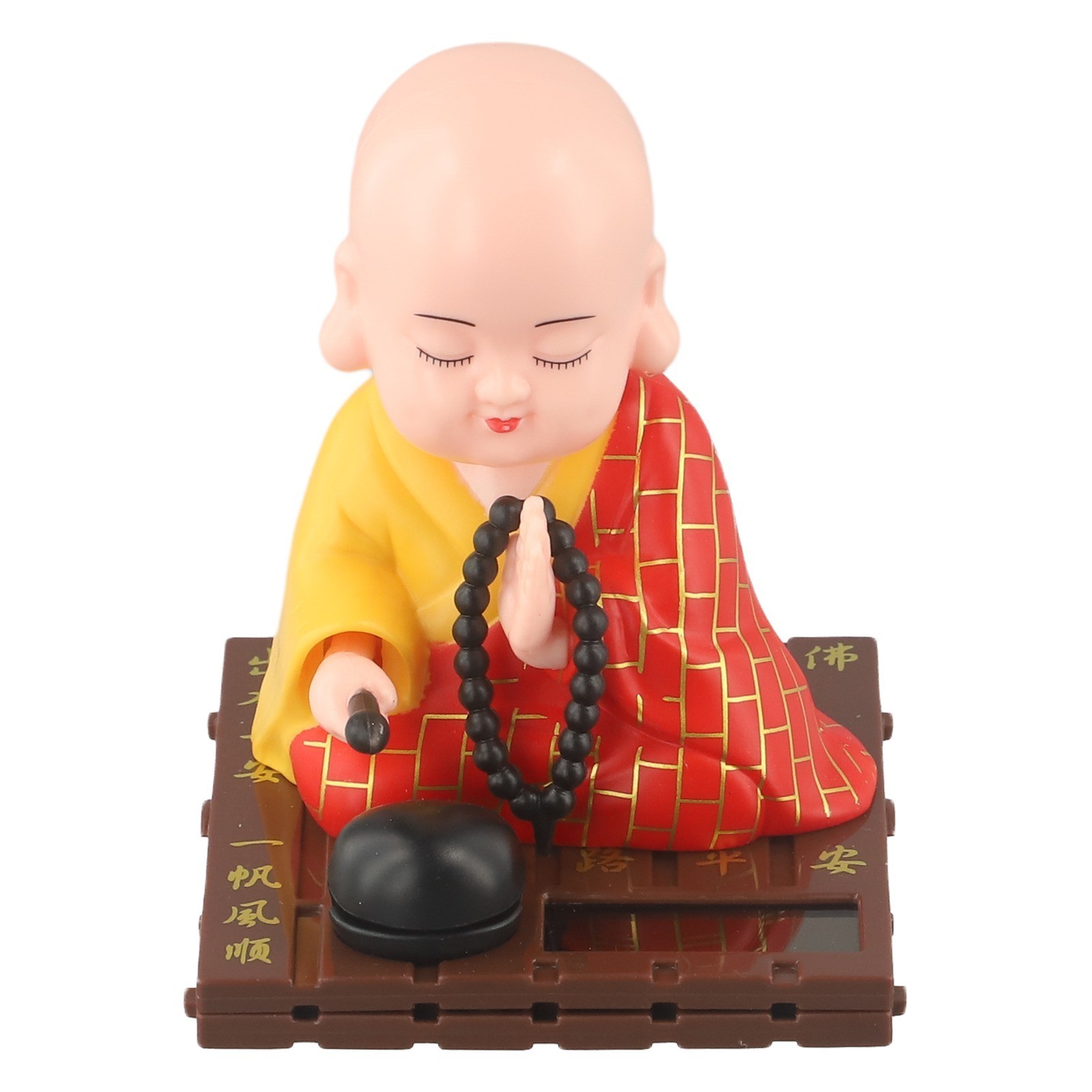 Fun Solar Monk Decoration Shaking Head Design for Cars and Home Spaces