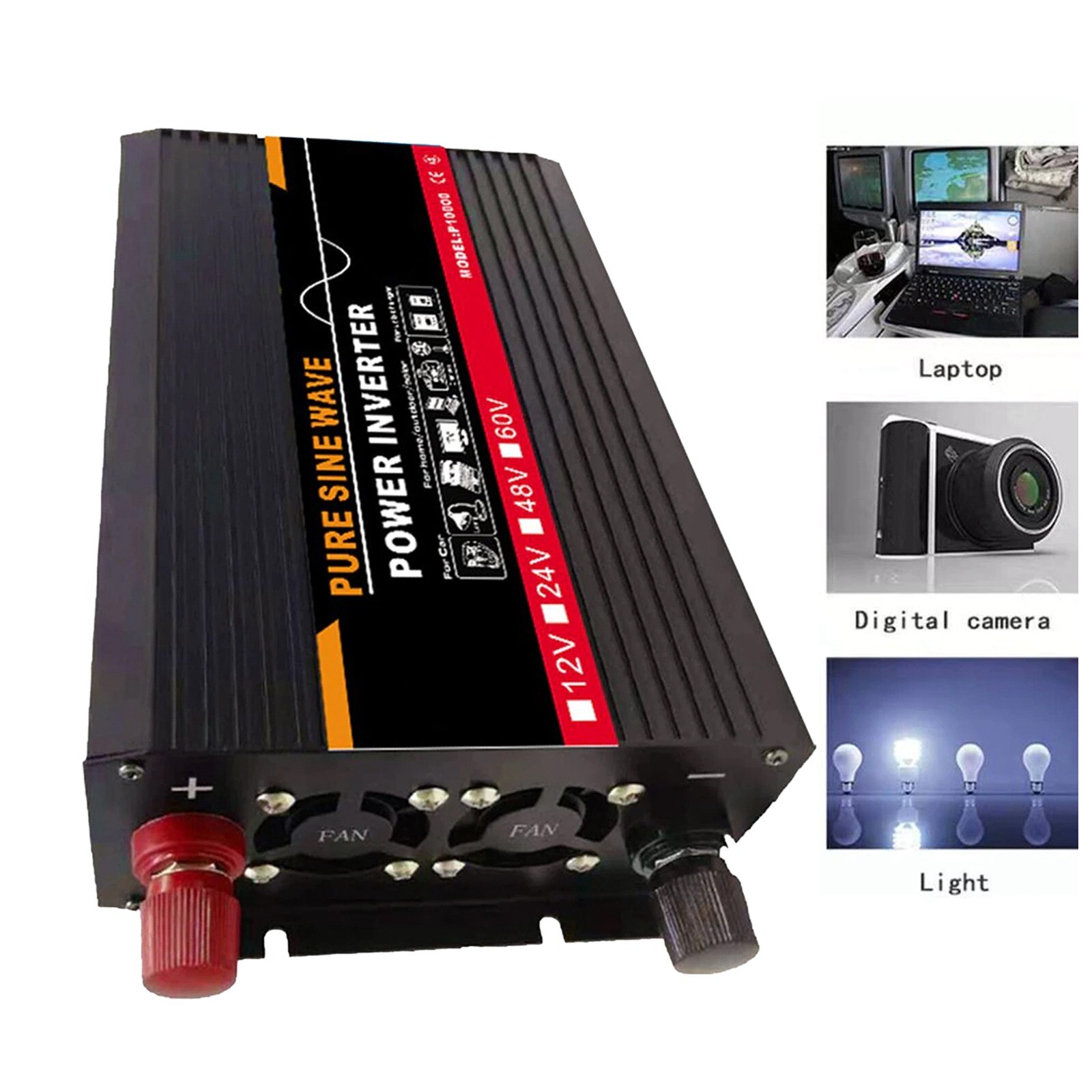Battery Power Inverter 3000W DC 48V to AC 220V Pure Sine Wave Solar Converter