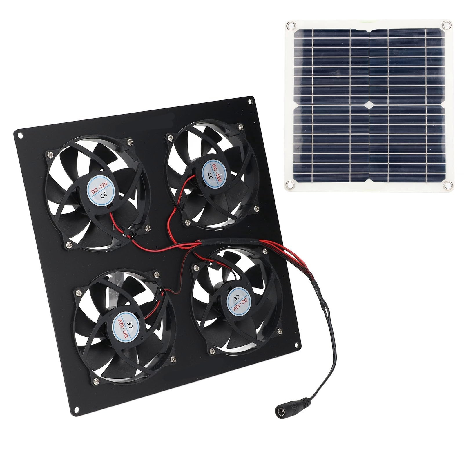 100W Solar Panel Powered Exhaust Fan Kit for RV Greenhouse