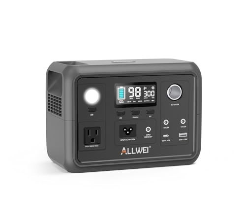 Portable Power Station 300W, 256Wh LiFePO4 Battery, Solar Generator, 6 Output Po