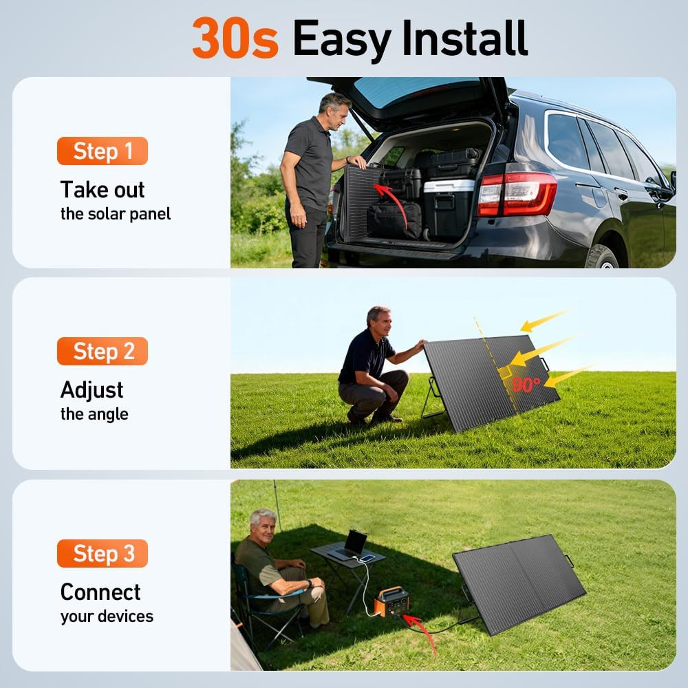 Solar Suitcase 100W Portable Foldable Solar Panel 18V Monocrystalline 23.8 * 19.