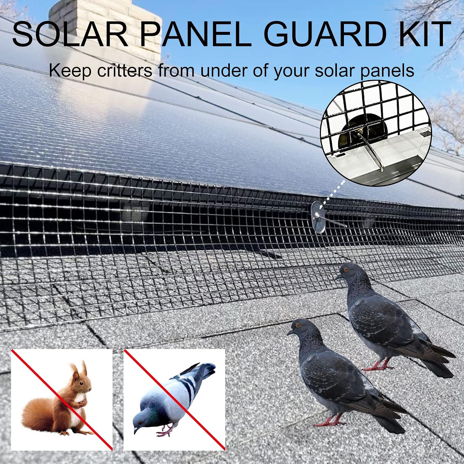 Solar Panel Guard, 6in X 100ft PVC Coated Critter Guard Roll Kit for Solar Panel