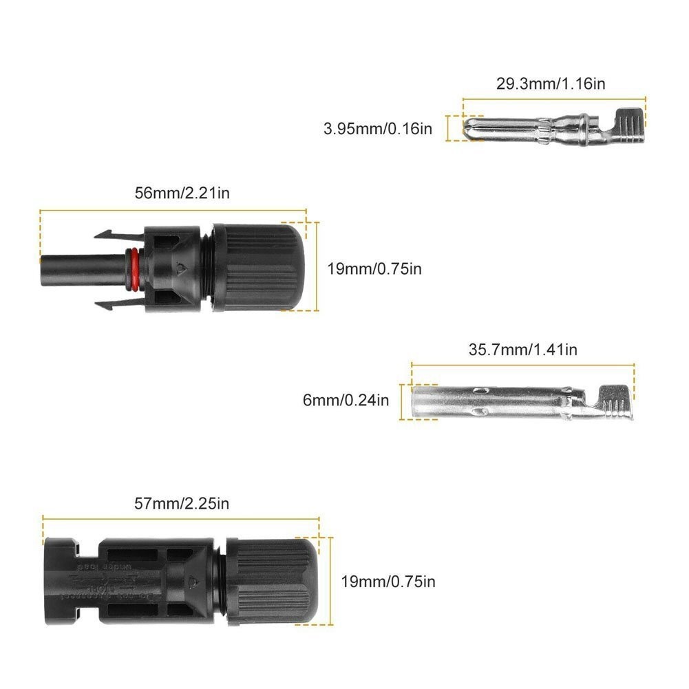 10 Pairs Male Female M/F Wire Cable Connectors Set Solar Panels 30A Waterproof