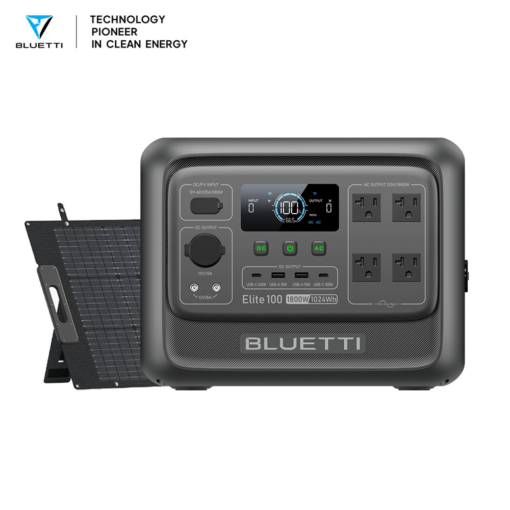 BLUETTI Elite 100 V2 1800W 1024Wh Power Station+200W Solar Kit for Outdoor