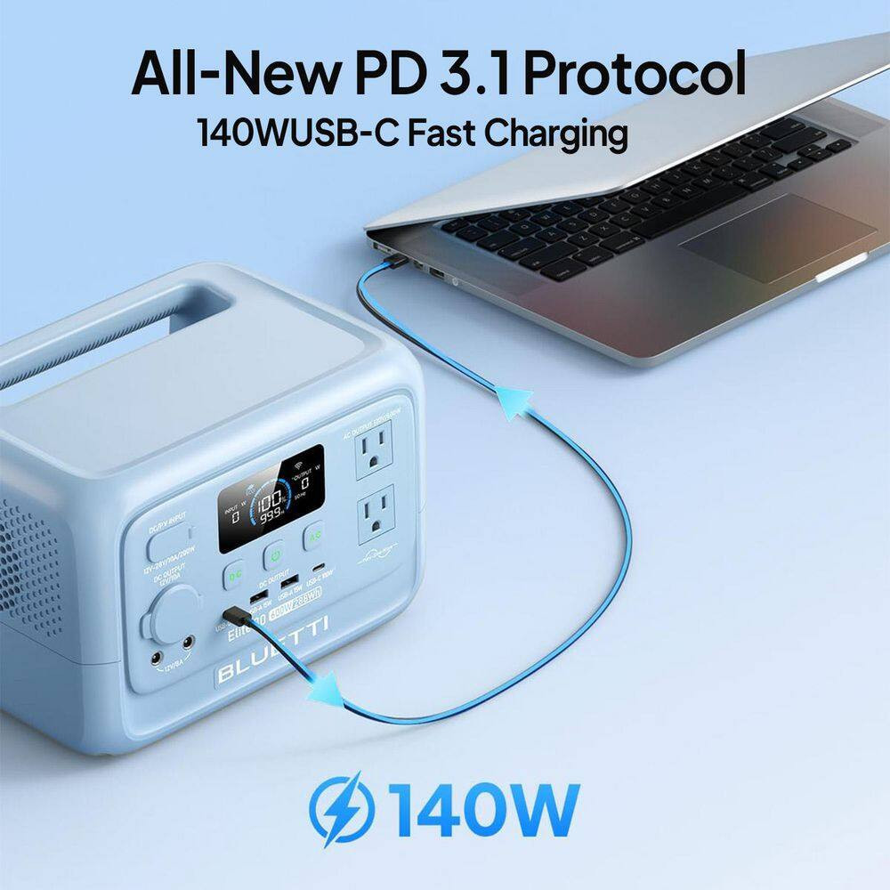 600W Continuous/1500W Peak Output 288Wh Portable Power Station, Push Button Star
