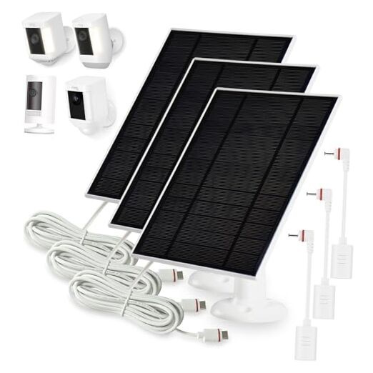 Solar Panel Charger Compatible with Ring Stick Up Cam/Pro/Ring Spotlight 3 Pack