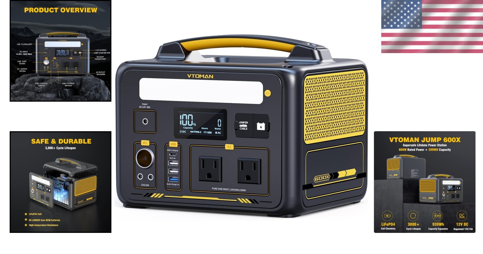 Jump 600X Portable Power Station 600W, 299Wh Solar Generator