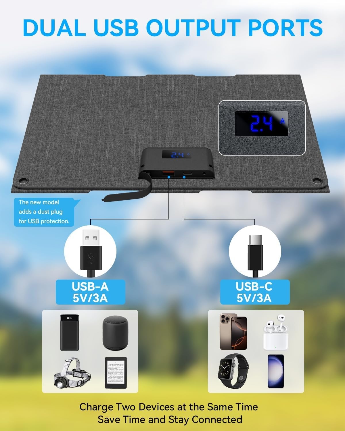 Ecosonique 30W Portable Solar Charger | Lightweight, Waterproof & Fast Charging