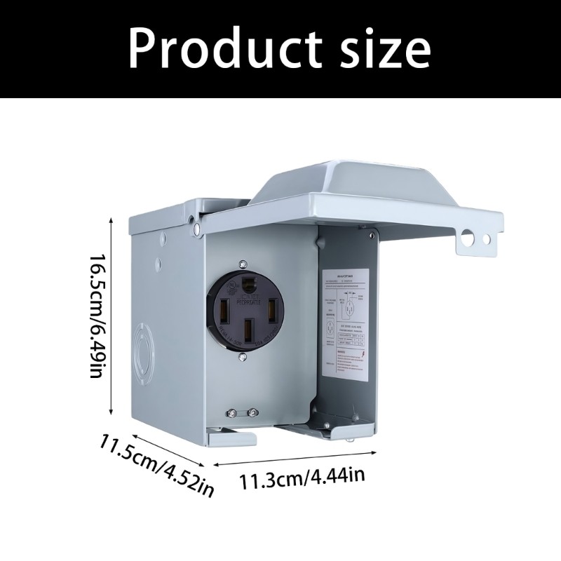 Camping Site 50A Power Supply Inlet for Motorhome 14-50R Charging Waterproof