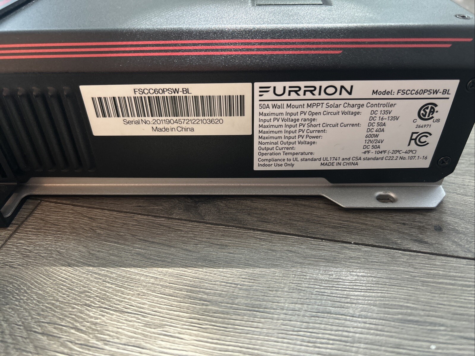 Furrion® 50A Wall Mount MPPT Solar Charge Controller W/Bracket – FSCC60PSW-BL