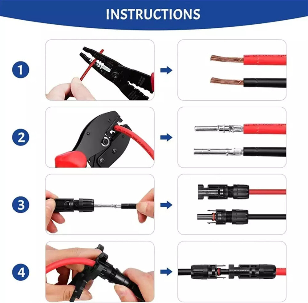 10/20/50/100/200 Pairs Male Female Solar Cable Connectors For DIY Solar Panel US