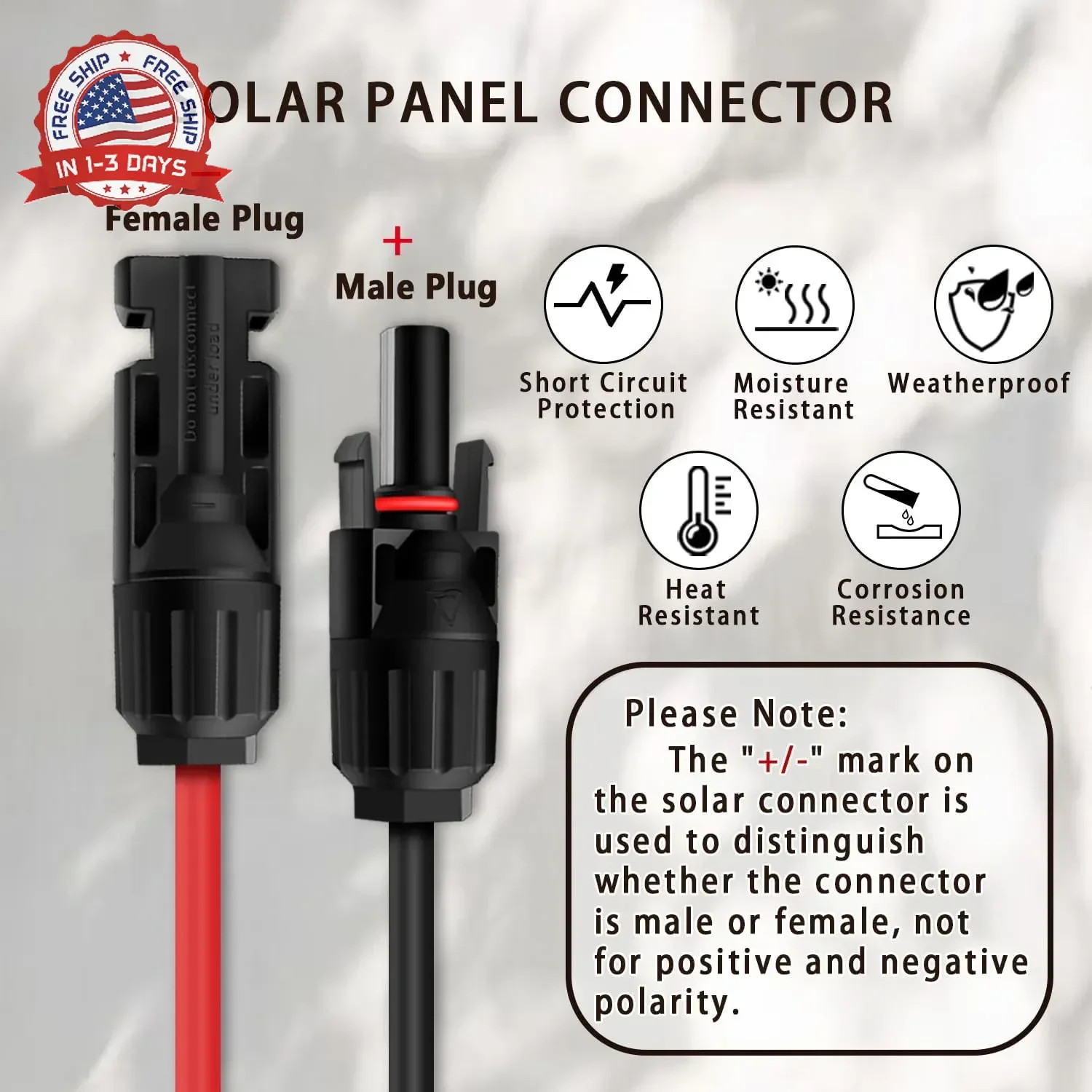 COMeap 5FT 1.5M Solar Panel Adapter for Jackery, to DC 5.5×2.1mm Extension Power