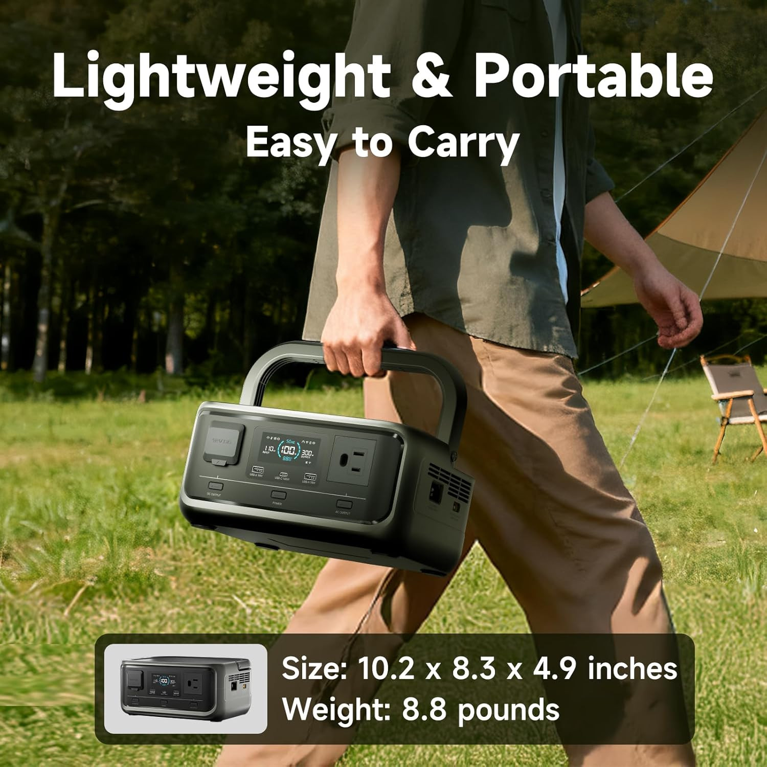 VOLIX P300 Portable Power Station, 256Wh Lifepo4 Battery, 300W Solar Generator(6
