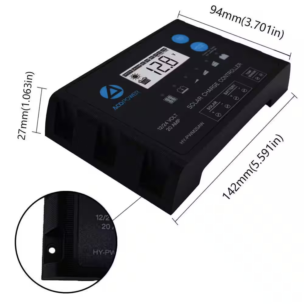 100-Watt Monocrystalline Offgrid Solar Power Kit with 100-Watt Solar Panel, 20 A