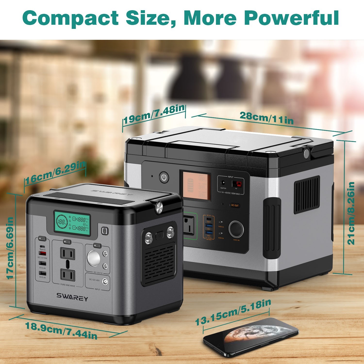 SWAREY S500 PRO Power bank, Portable 518Wh Lithium Battery Solar Power Station