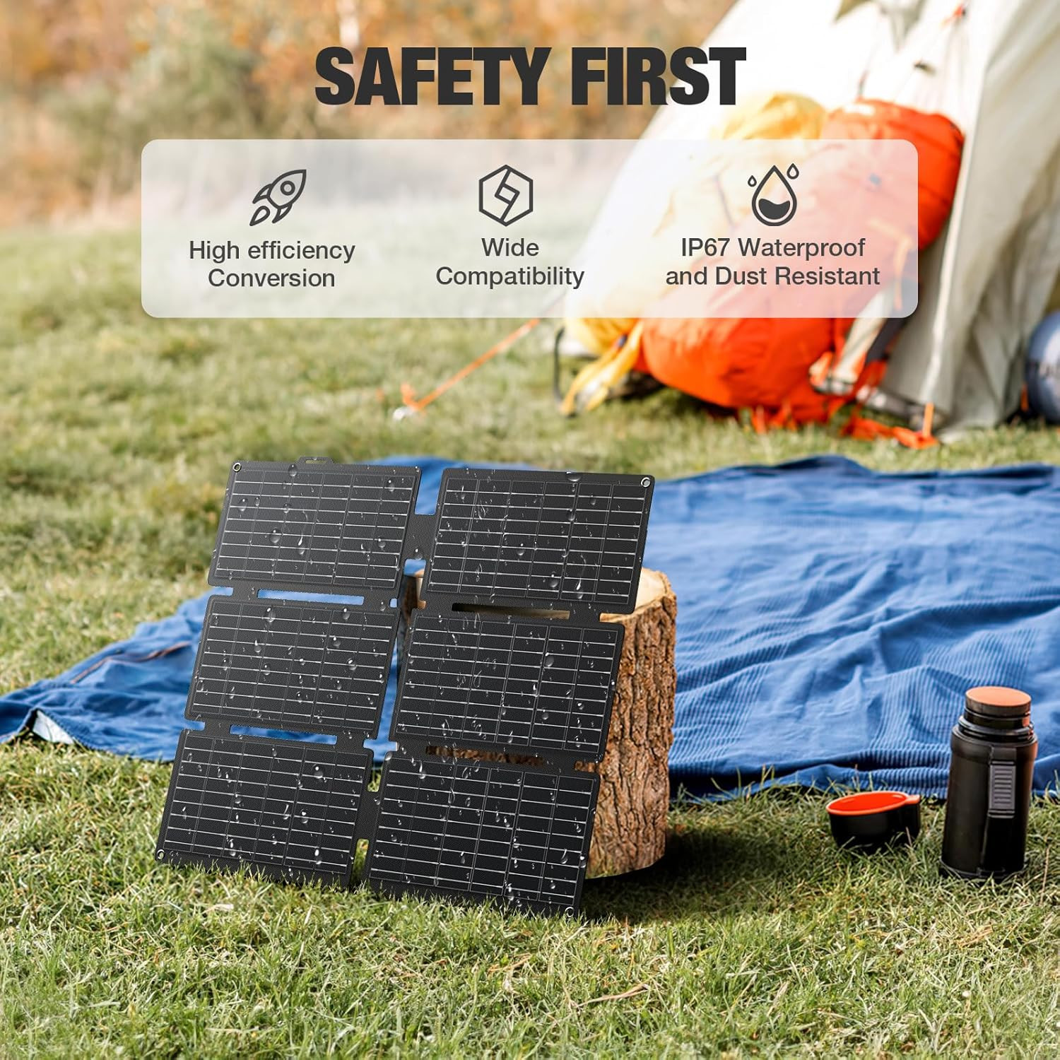 Solar Generator with 40W Solar Panel Included,230Wh Portable Power Station 1.5Hr