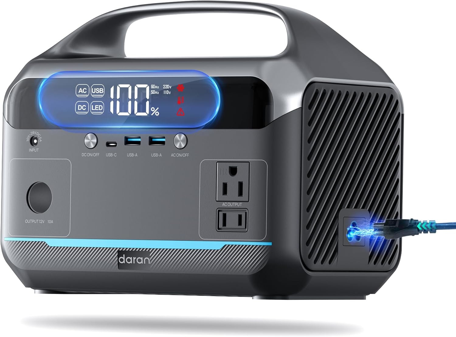 Portable Power Station, Outdoor 288Wh Lifepo4 Battery, 350W (600W Surge) Solar G