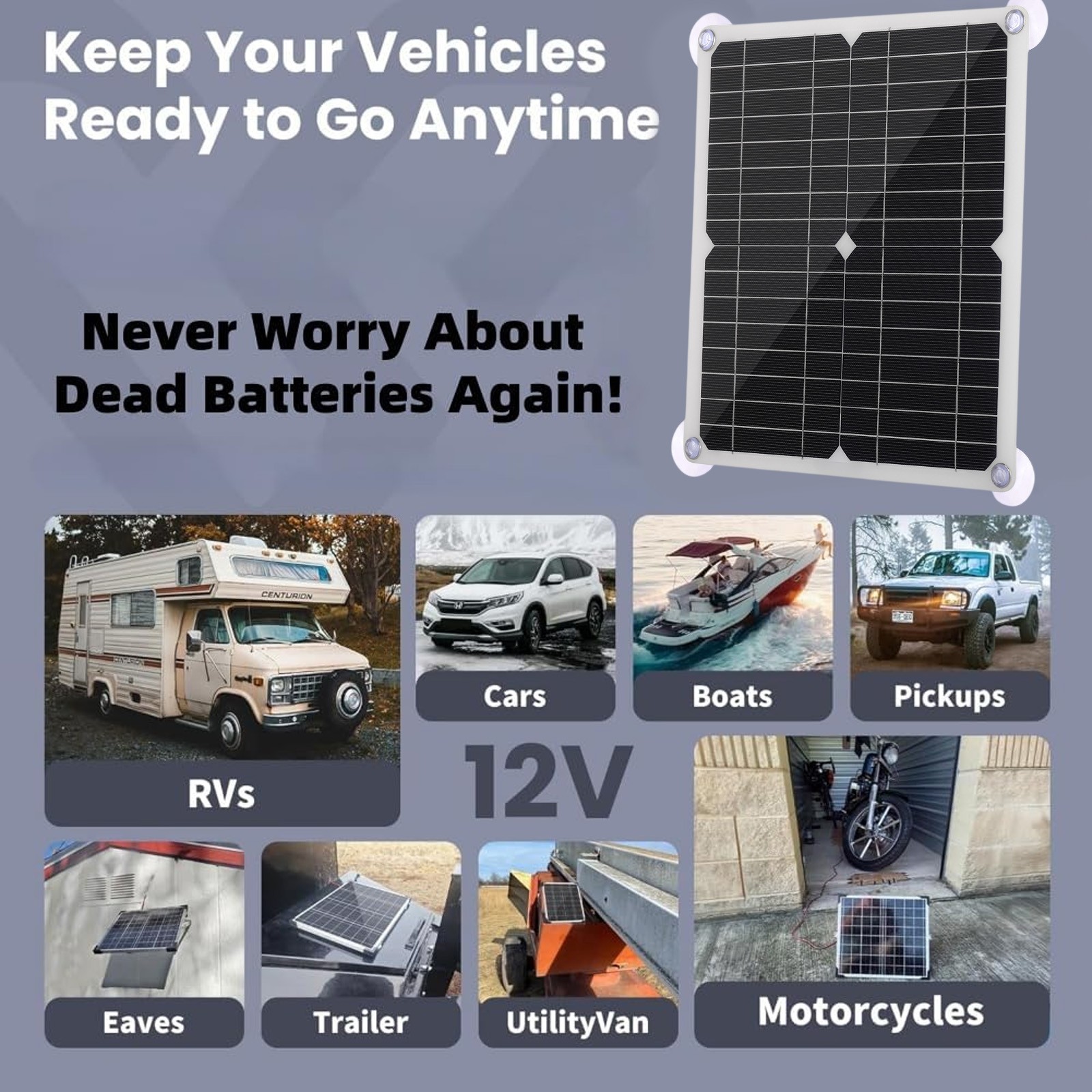 200W Solar Panel Kit 100A 12V Battery Charger With Controller Boat Car RV NEW