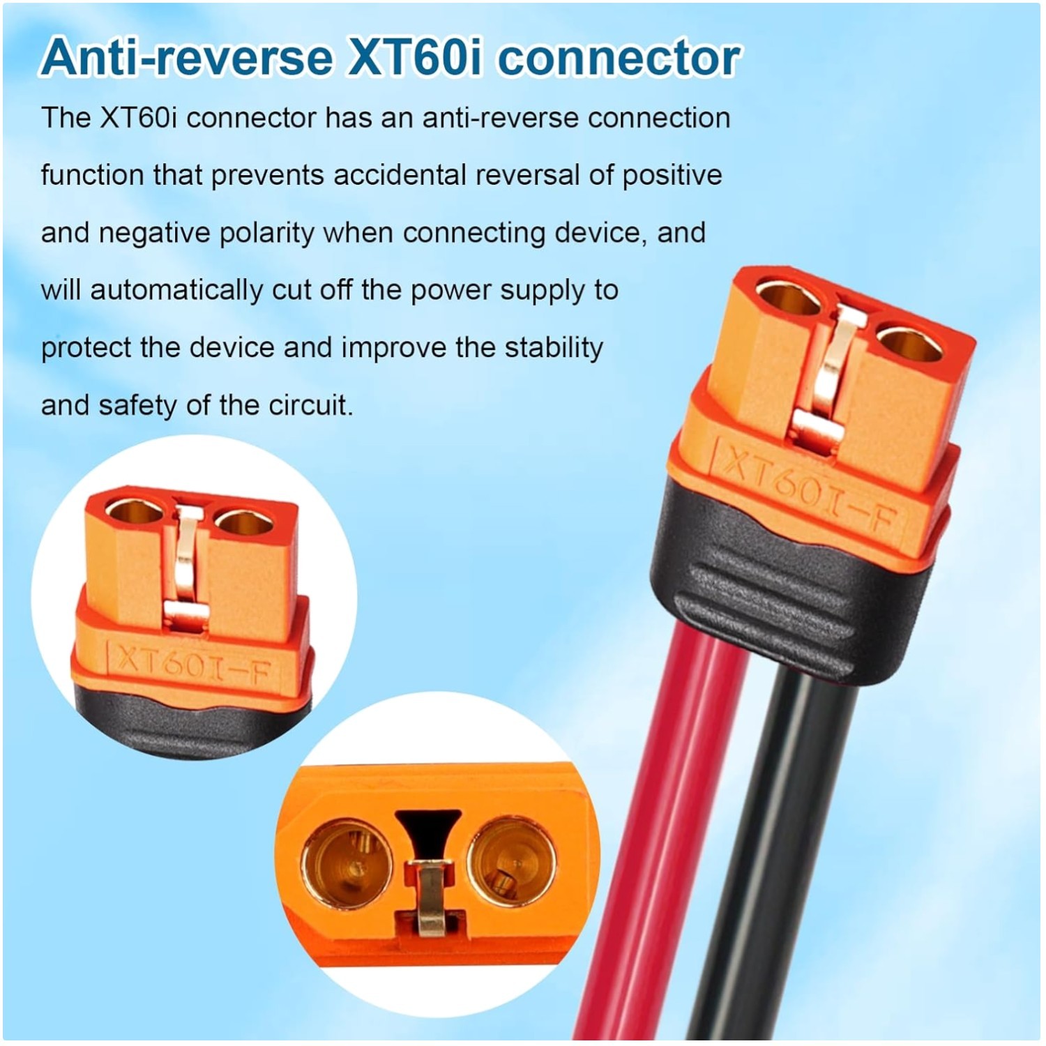 Solar Panel XT60i Adapter Connector 25FT Cable