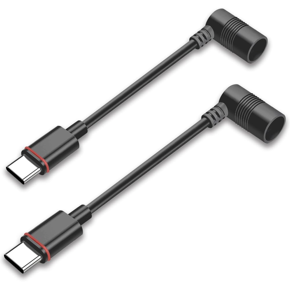 2PCS Barrel Plug to USBC Adapter for Ring USB C Outdoor Cameras, Barrel Adapt…