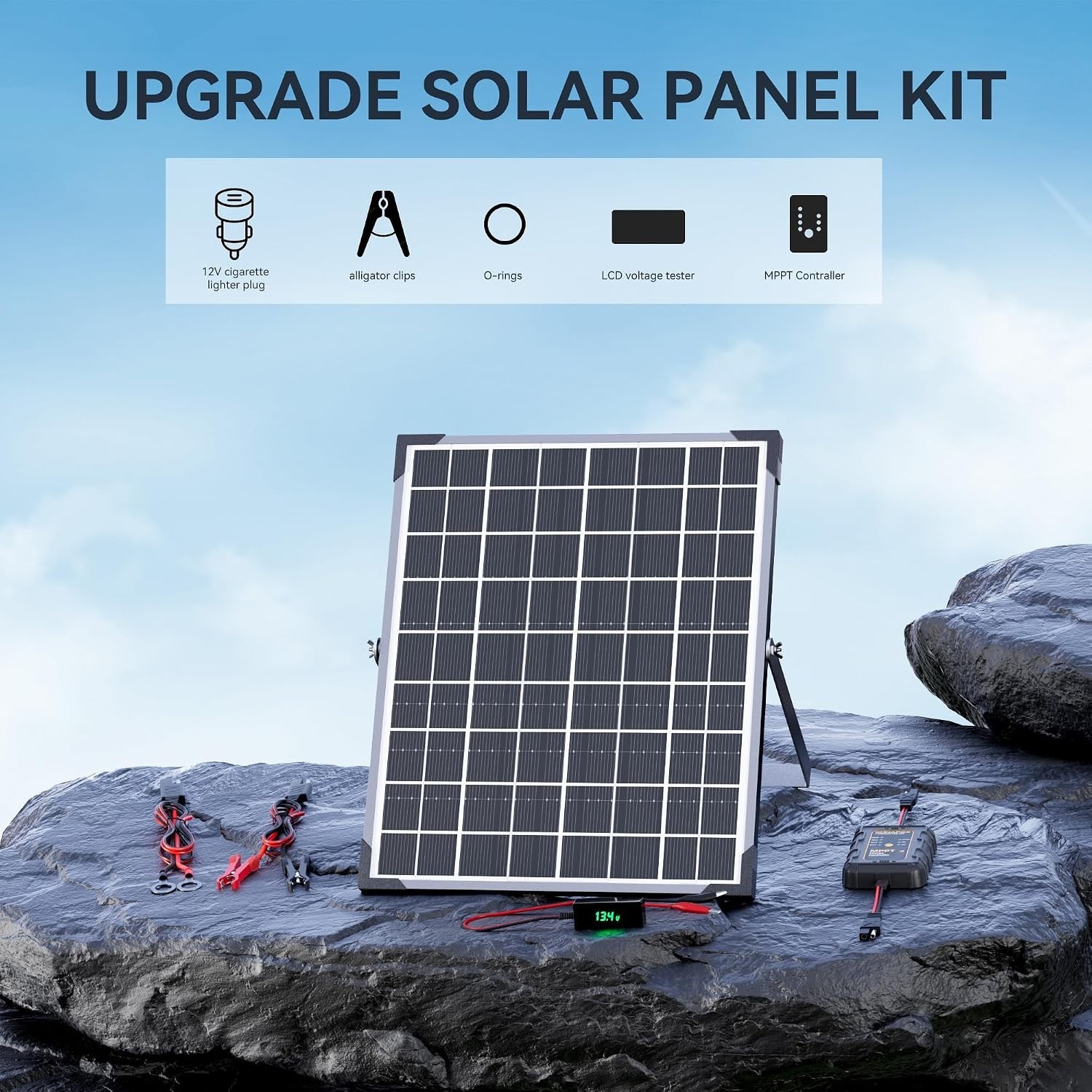15W Solar Battery Tender 12V Waterproof Trickle Charger | Solar Panel Kit Wit…