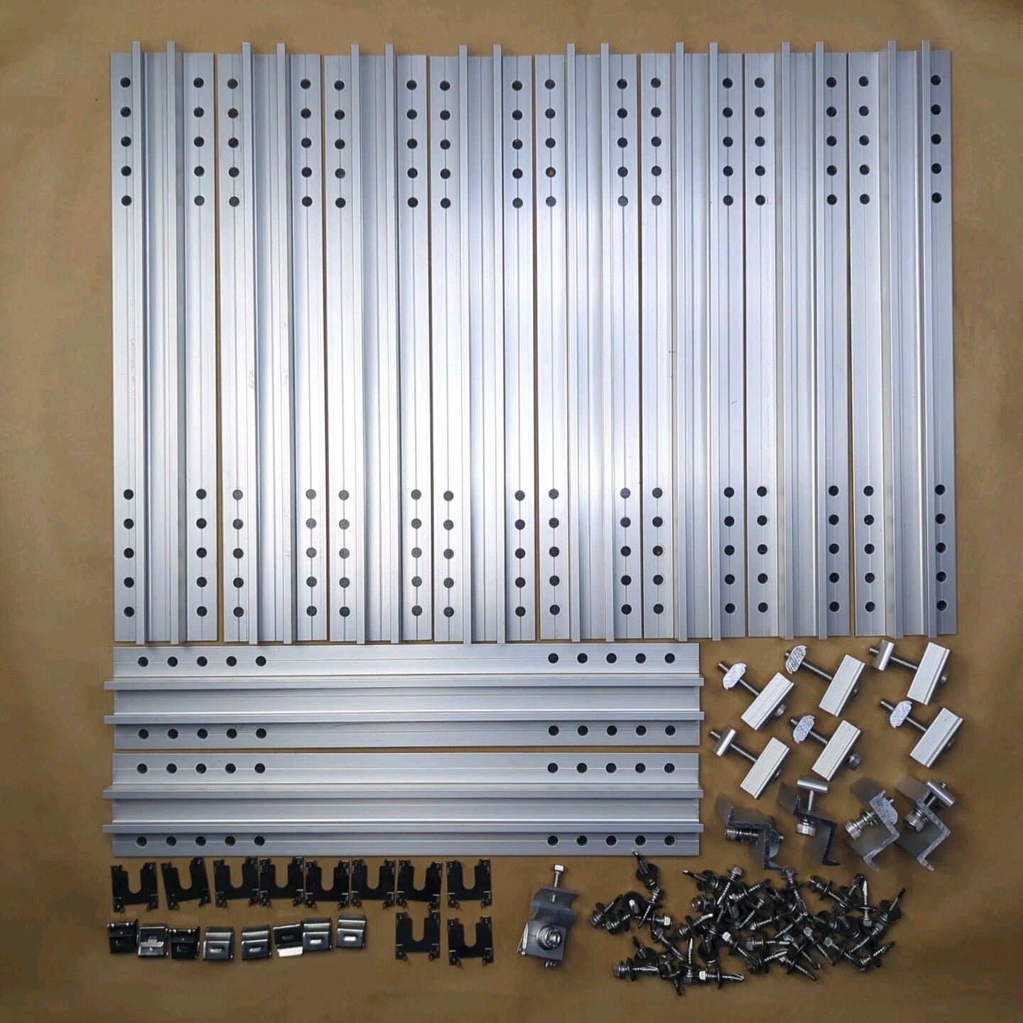 Solar Panel U Mini Rail Kit Mounting Bracket Aluminum For 4 Solar Panels 35mm