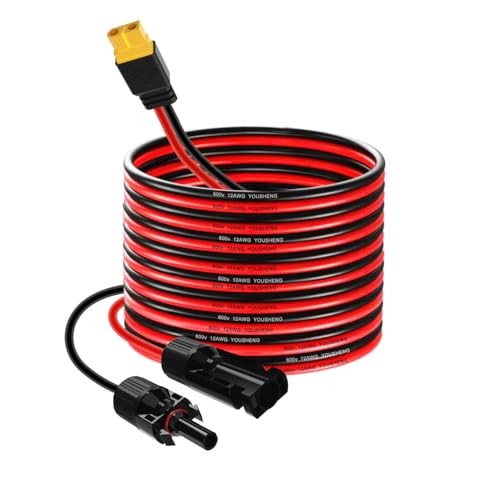 Solar to XT60 Charge Extension Cable – 12AWG – 16.4FT Solar to XT60 Adapter