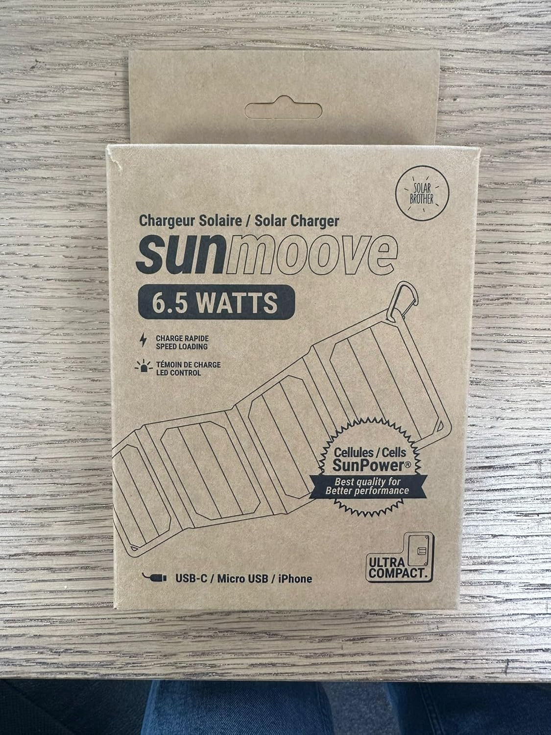 Sunmoove 16W Foldable Solar Panel Solar Charger USB Port 3.2A Cable and Adapters