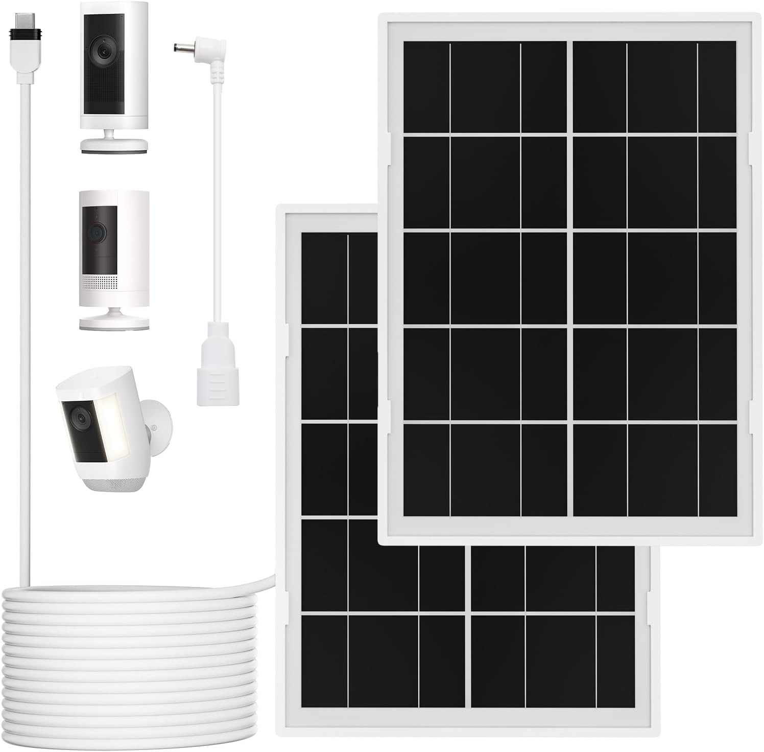 7W Solar Panel for Ring,2Pack Solar Charger for Stick up Cam, Stick up Cam Pro,