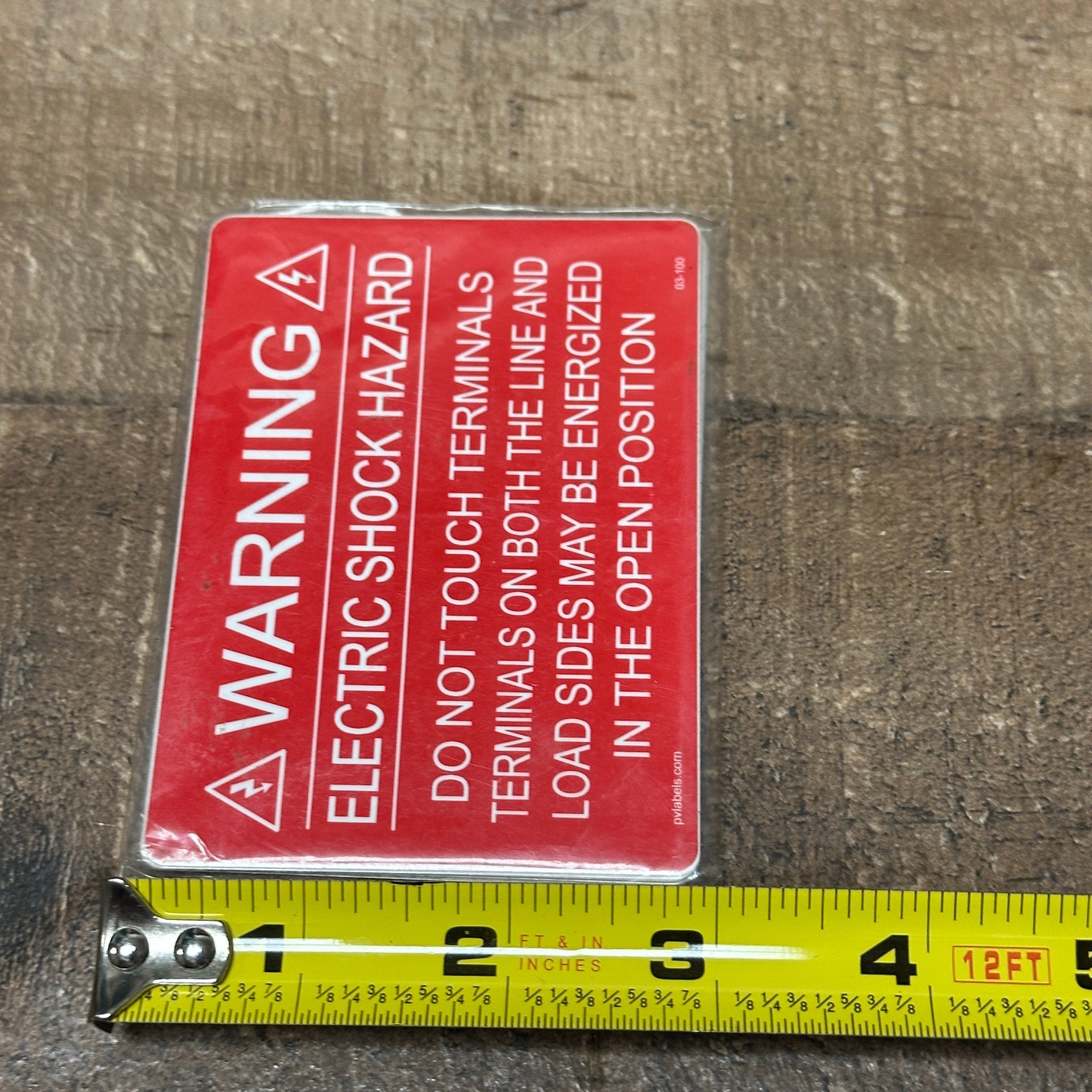 3″ x 4″ WARNING Electric Shock Hazard Label 03-100 Solar PV Do Not Touch 10 Pack