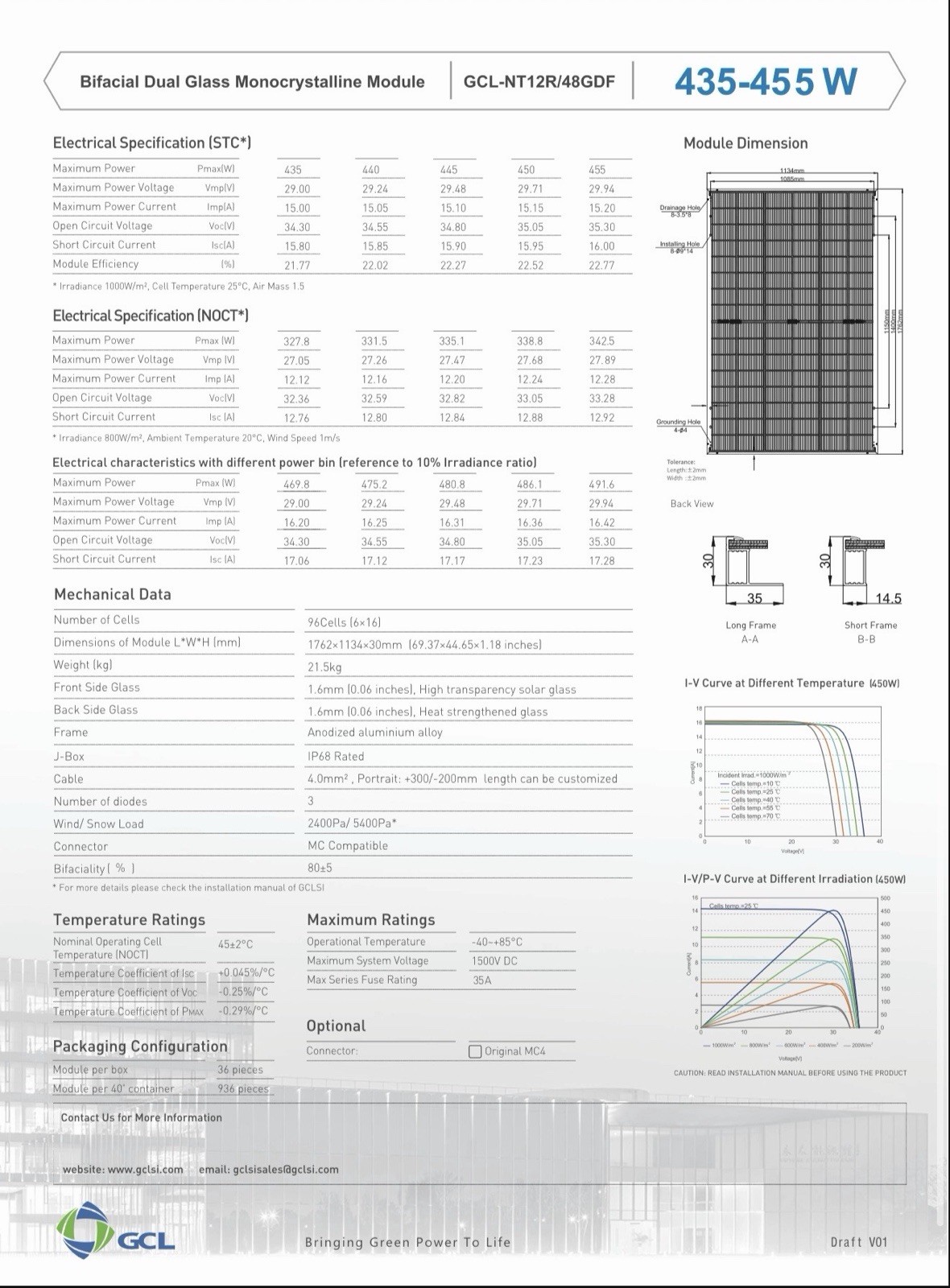 Solar Panel GCL-NT12R/48GDF
