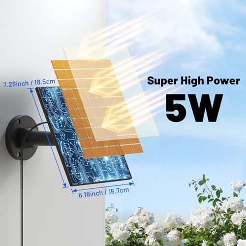 5W Solar Panel Charger for Blink Outdoor/Indoor Cameras, 13.1ft Cable & Mount
