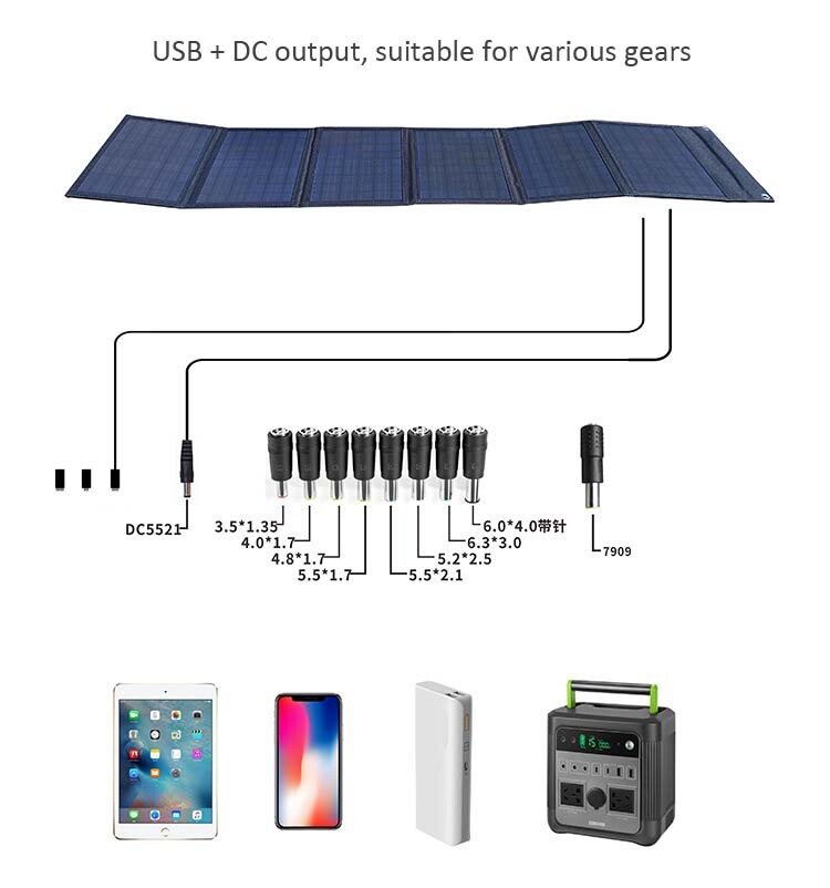 Portable Foldable Solar Panel Charger Power Supply USB DC For Phone Laptop Drone