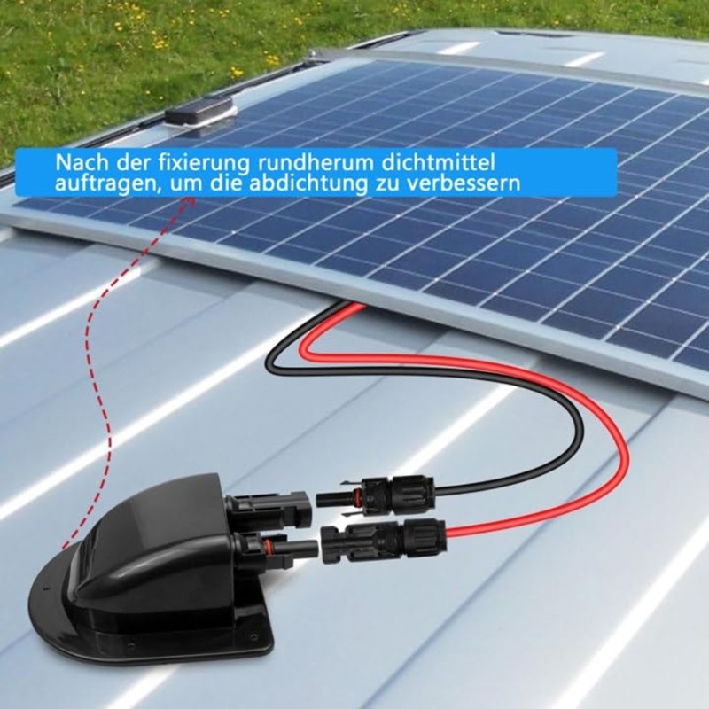Campers Solar Cable Entry Double Port Waterproof Connectors ABS With Wiring
