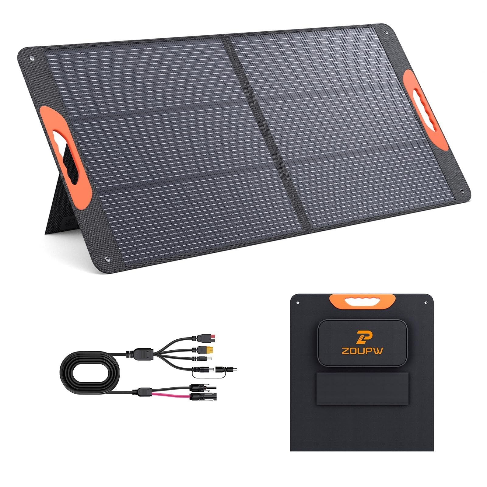 ZOUPW 100W Portable Solar Panel, Monocrystalline, IP67 Waterproof