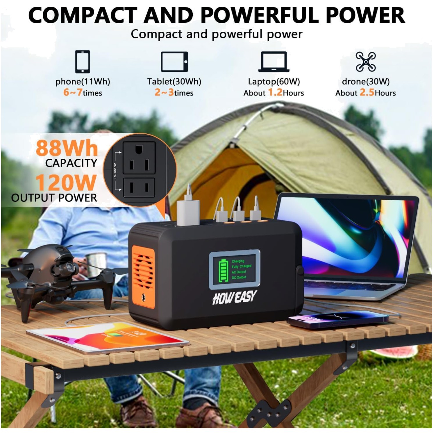 Portable Power Station 120W Solar Generator
