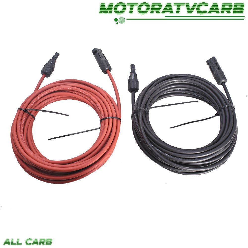 ALL-CARB 12 AWG 20 FT Black + Red Solar Panel Extension Cable Wire Connector