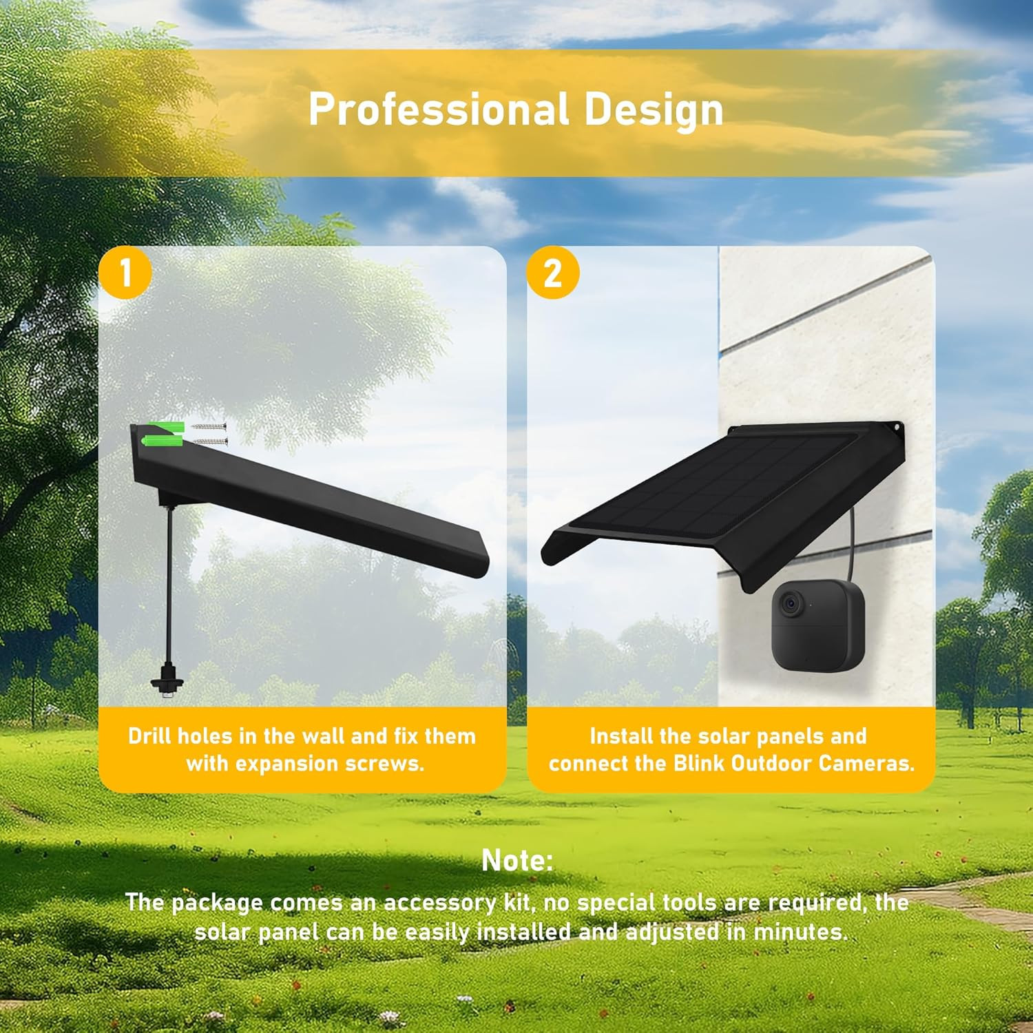 Solar Panel for Blink Camera, Solar Panels for Blink Outdoor 2K+/4(4Th Gen)/(3Rd