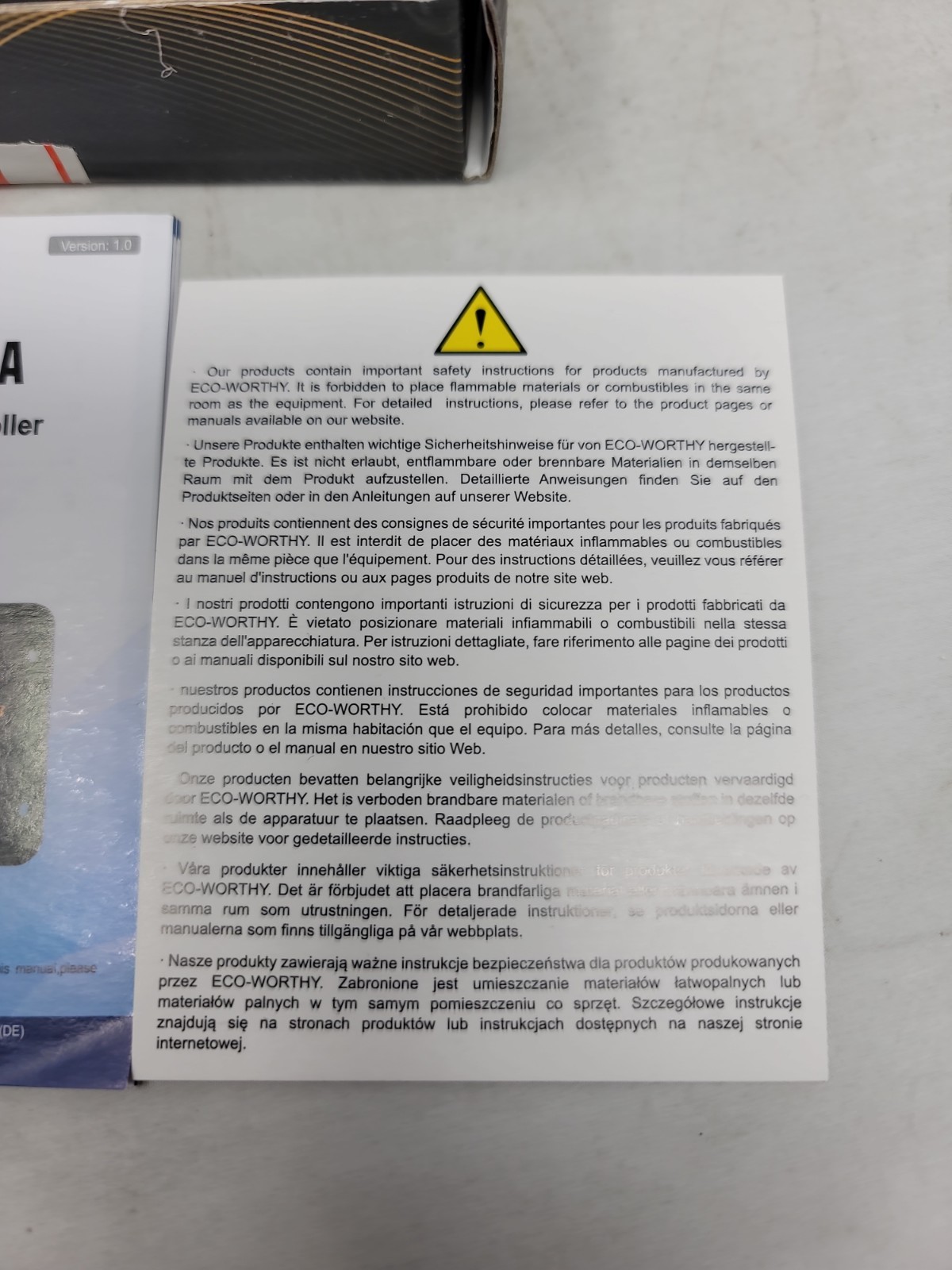 Eco-Worthy 12V/24V Solar Charge Controller #EW1907-30A.Brand New in Box.FREESHIP