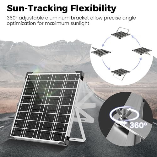 12V Solar Battery Charger Kit – 20W Waterproof Panel with Smart MPPT Controller