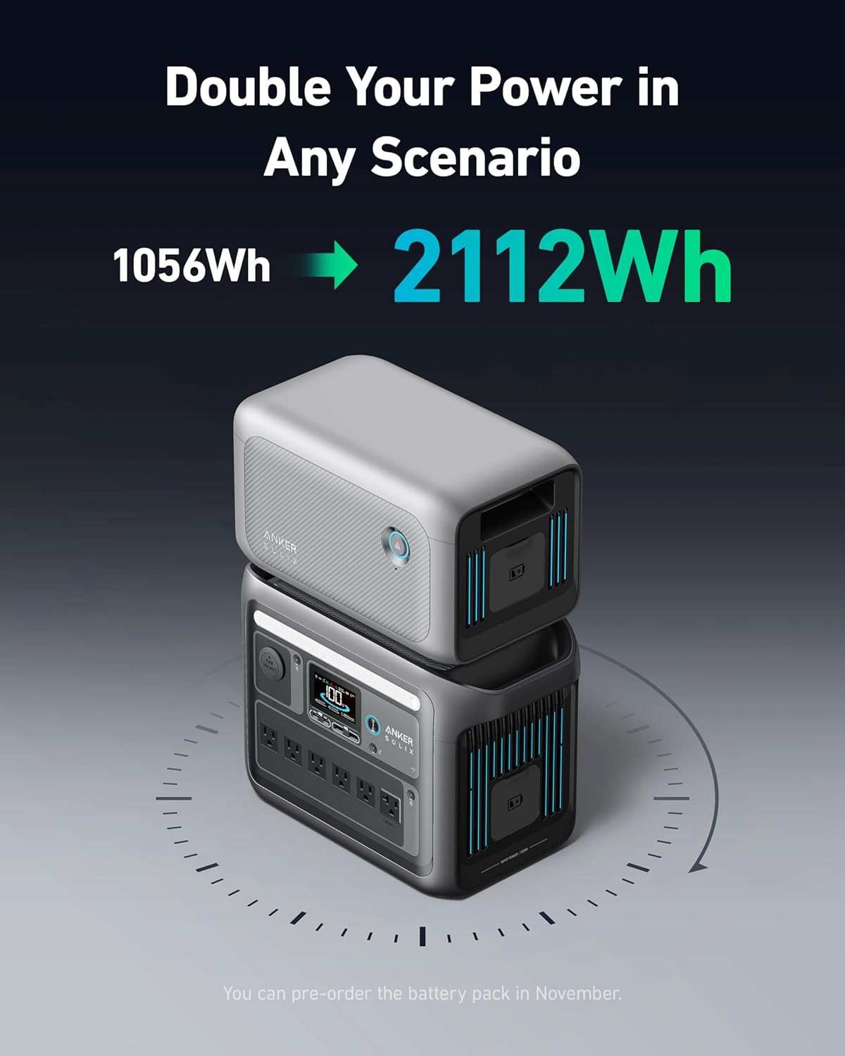 Anker SOLIX C1000 Portable Power Station, 1800W (Peak 2400W) Solar Generator