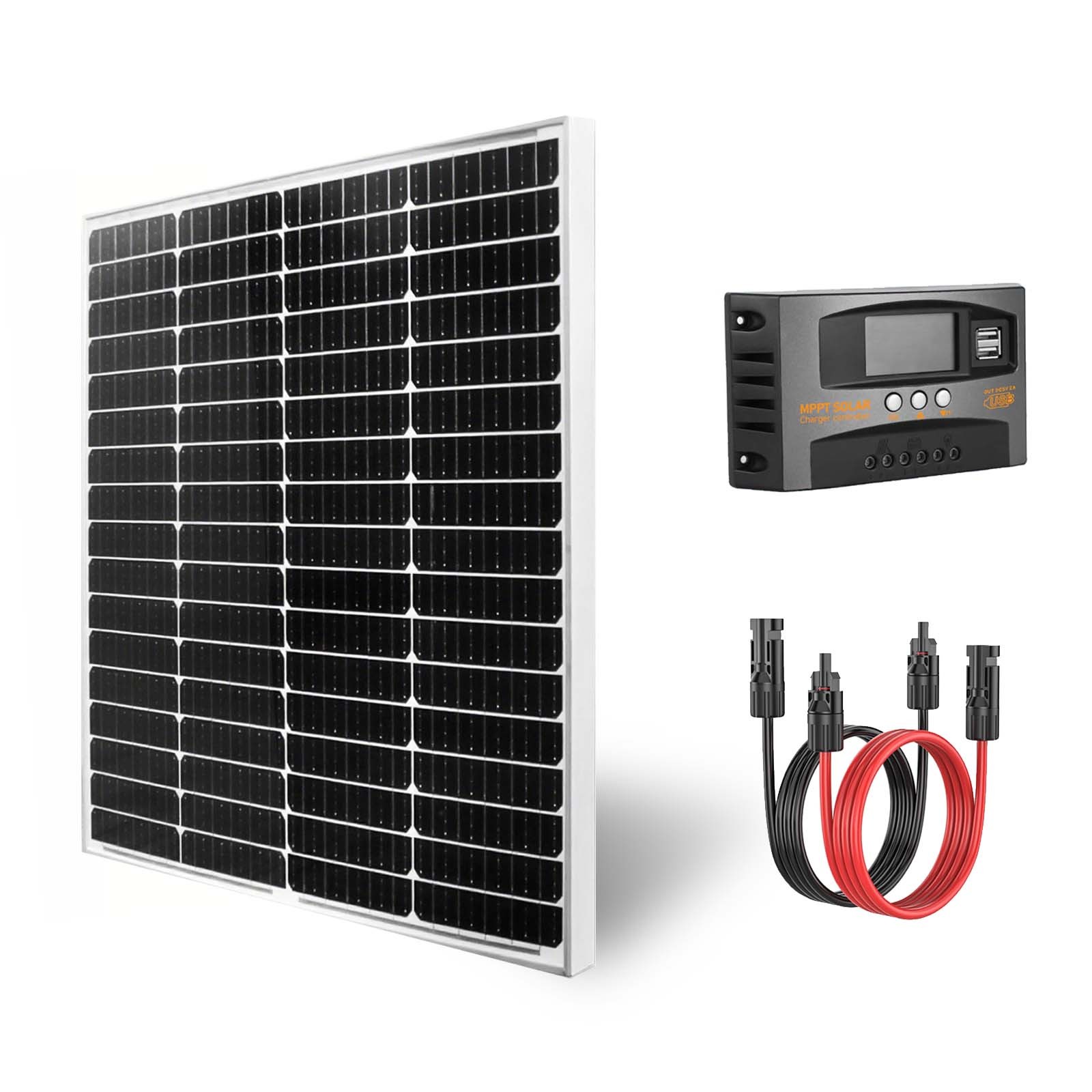100W Solar Panel Kit 12V Mono for Battery Charger with Controller Caravan Boat