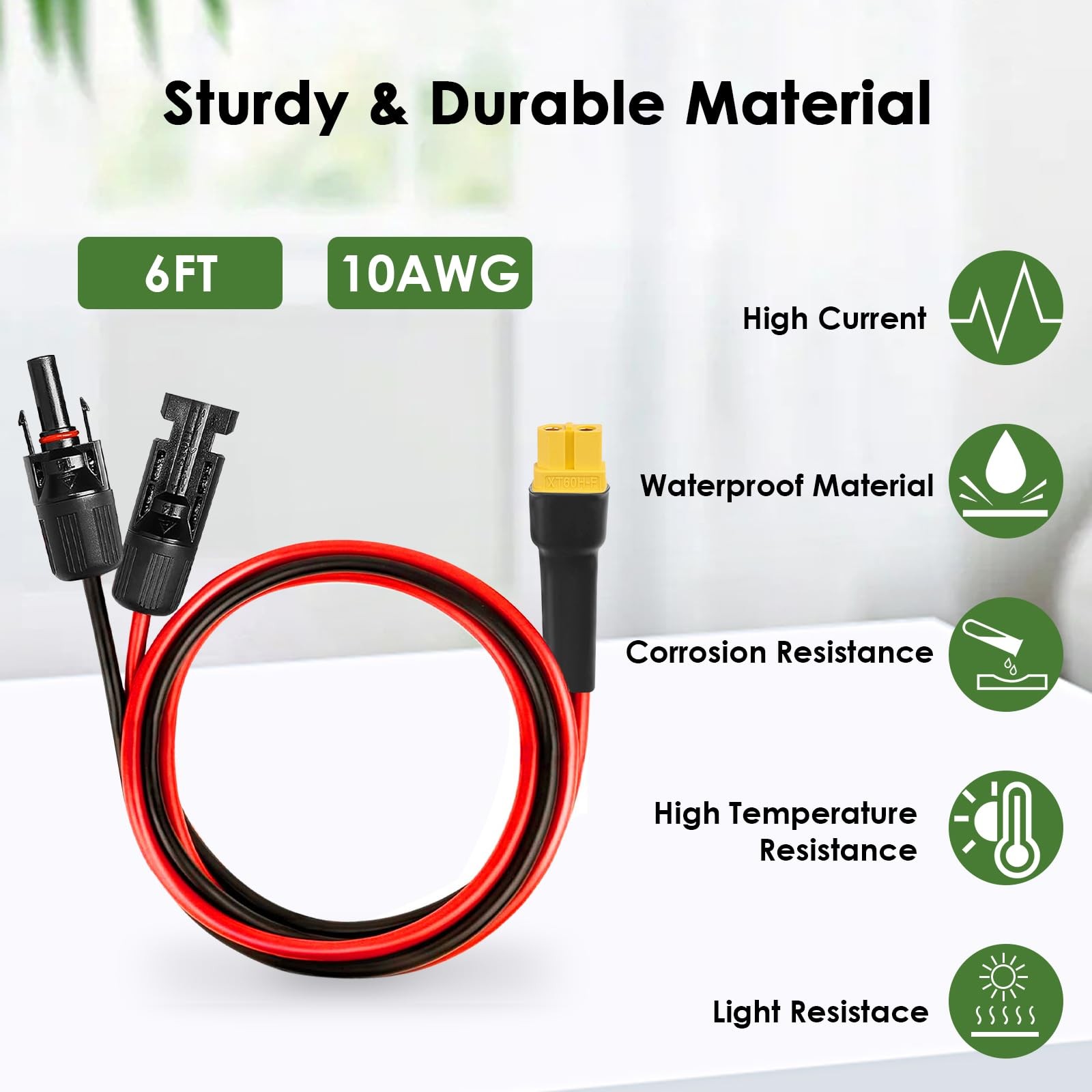 Solar to XT60 Extension Cable 10AWG 6FT Solar Connector to XT60 Adapter Cable…