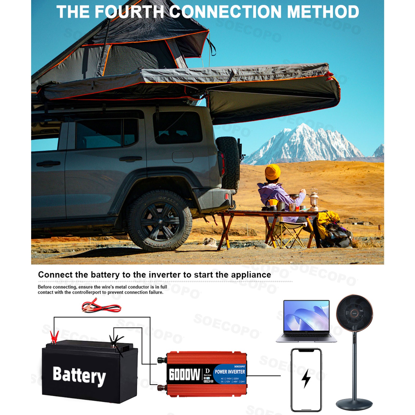 SOECOPO 6000W Solar System Complete Kit,12V DC to 110V/220V AC Inverter FlexibCP